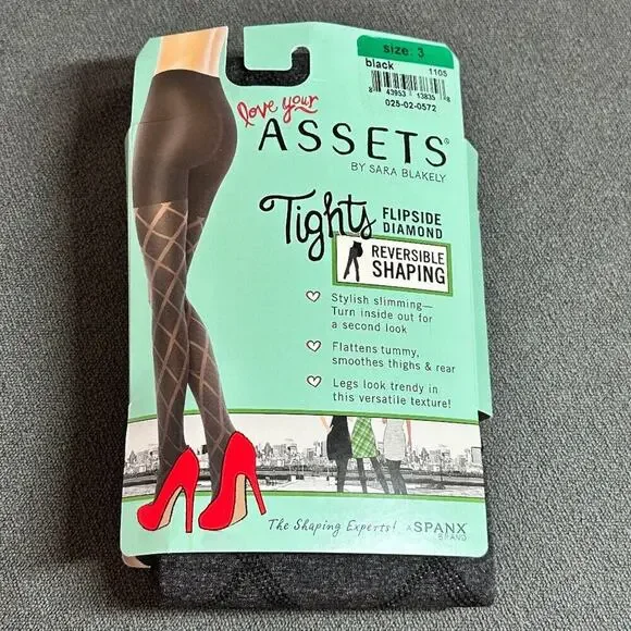 ♠️ Assets by Spanx Flipside Diamond Reversible Shaping Tights - NIB ♠️ - Picture 1 of 3